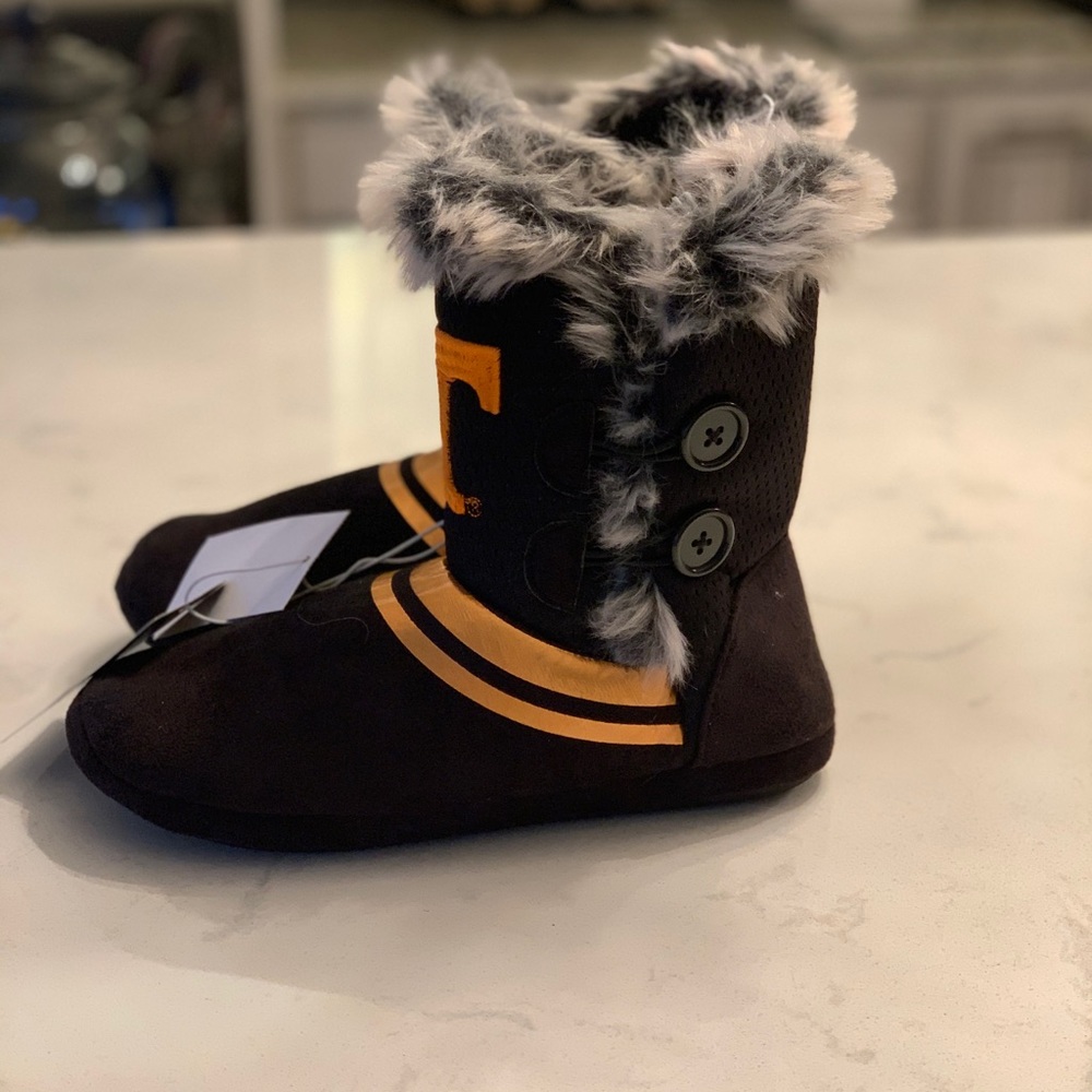 🚫SOLD🚫TN Vols Fur Trimmed House Booties Sz S 5-6 - Picture 3 of 6